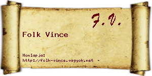 Folk Vince névjegykártya